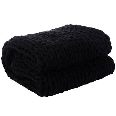 Black best sale knitted throw